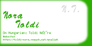 nora toldi business card